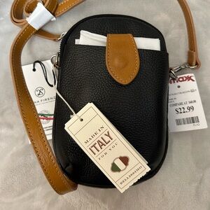 Black and brown leather purse